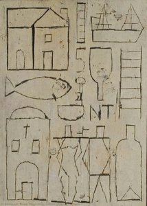 Grafismo Inciso Con Dos Figuras — Joaquín Torres García
