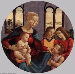 Madonna With Child, The Young St John And Two Angels — Sebastiano Mainardi