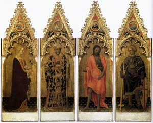 Two Saints From The Quaratesi Polyptych: St. Mary Magdalen And St. Nicholas — Gentile Da Fabriano