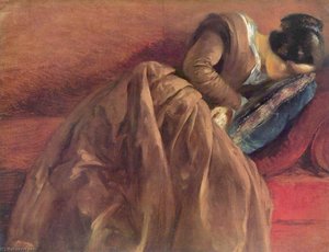 Deutsch Menzels Schwester Emilie Im Schlaf English Menzel's Sister Emilie, Sleeping — Adolph Von Menzel