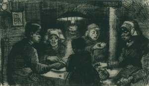Five Persons At A Meal — Vincent Willem Van Gogh