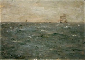 Seascape With Sailing Craft — Henry Scott Tuke
