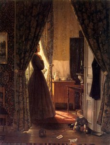 Woman In Interior Sun — Hendrik Willem Mesdag