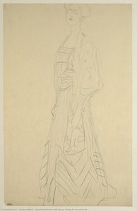 Femeie În Picioare Cu Eșarfă (studiu Pentru Portret — Gustav Klimt
