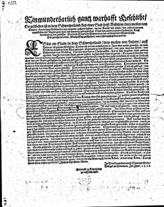 Ein Wunnderbarlich Gantz Warhaft Geschicht, So Geschehen Ist In Dem Schweytzerlandt — Heinrich Wirrich