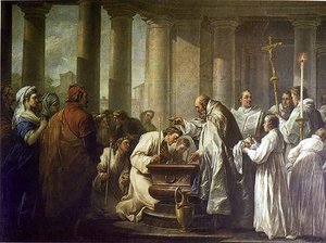Life Of St Augustine The Baptism Of St Augustine — Charles-andré Van Loo