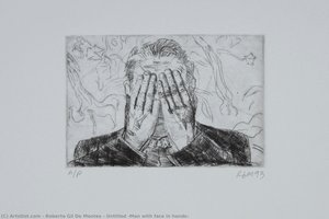Untitled (man With Face In Hands) — Roberto Gil De Montes