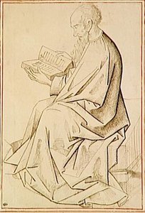 Studie Einer Figur Des Evangelisten — Rogier Van Der Weyden