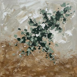Fragmented Moss And Earthly Echoes In A Sculptural Impasto Masterpiece — David Moreau