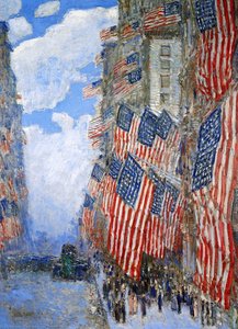 The Fourth Of July, 1916 (also Known As The Greatest Display Of The American Flag Ever Seen In New York, Climax Of The Preparedness Parade In May) — Frederick Childe Hassam