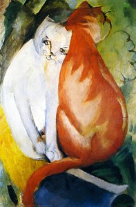 Gatos, Rojo Y Blanco — Franz Marc
