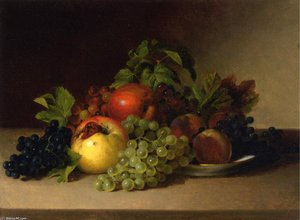 Still Life With Apples And Grapes — James Peale