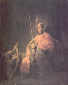 David Playing The Harp For Saul — Rembrandt Van Rijn