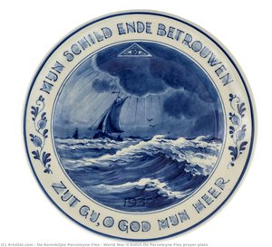 World War Ii Dutch De Porceleyne Fles Prayer Plate — De Koninklijke Porceleyne Fles
