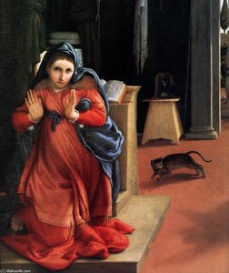 Het Annunciatie (detail) — Lorenzo Lotto