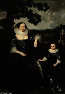 Lady Anne Cotton, Née Hoghton, With Her Son, John — Marcus The Younger Gheeraerts