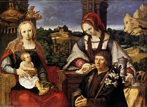 Paintings-virgin And Child With The Magdalen And A Donor — Lucas Van Leyden