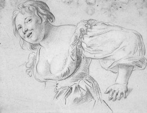 A Woman With Deep Decolletage, Turning To The Left — Jacob Jordaens