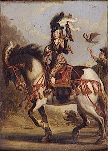 Portrait Equestre Du Jeune Louis Xiv Partant Pour La Chasse — Jean De Saint-igny
