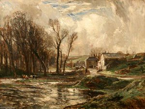 January (the Mill At Lamorna) — Samuel John Lamorna Birch
