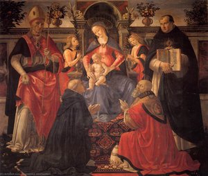 Madonna And Child Enthroned Between Angels And Saints — Domeniko Đirlandajo