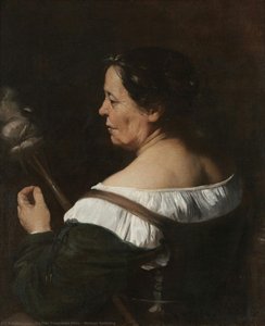 Woman Spinning — Da Pier Francesco Mola