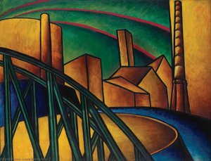 Landscape With Bridge At Óbuda Hajógyár — László Moholy-nagy