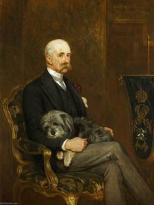 Godfrey Charles Morgan (1831–1913), 2nd Baron, 1st Viscount Tredegar, With His Skye Terrier, 'peeps' — John Charlton