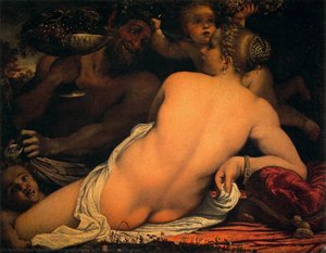 Venus With A Satyr And Cupids — Annibale Carracci
