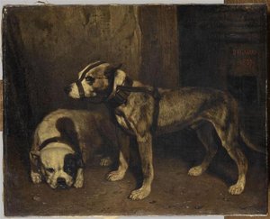 Bouledogue Et Terrier Ecossais — Alexandre Gabriel Decamps