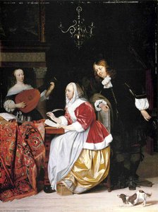 Una Joven Componiendo Música — Gabriel Metsu