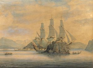 An East Indiaman Passing The Forts At The Boca Tigris, China — Samuel Atkins