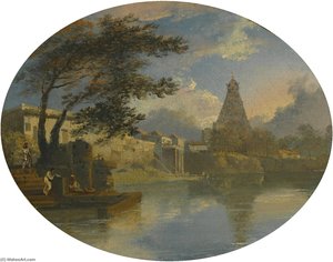 View Of Thanjavur, India, With The Brihadeeswarar Temple — Sir Charles D'oyly