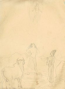 Boceto Preparatorio Para Gangavatran — Raja Ravi Varma