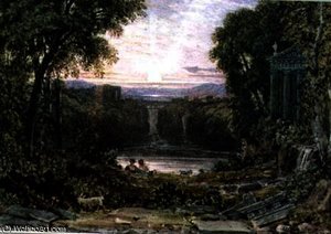 Sunset, Tivoli — George Barret The Elder