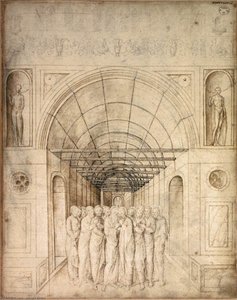 The Twelve Apostles In A Barrel Vaulted Passage — Jacopo Bellini