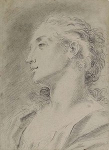 Head Of A Young Woman In Profile To The Left — Donato Creti