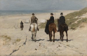 Morning Ride Along The Beach, Anton Mauve, 1876 — Anton Mauve