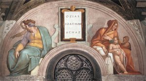 The Ancestors Of Christ: Jotham, Ahaz — Michelangelo Morlaiter