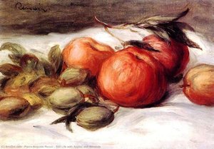 Still Life With Apples And Almonds — Pierre-auguste Renoir