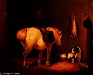 The Gamekeeper's Stable — Abraham Cooper