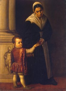 Portrait Of A Boy With His Nurse — Alessandro Bonvicino (moretto Da Brescia)