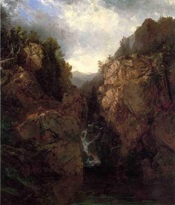 A Woodland Waterfall — John Frederick Kensett