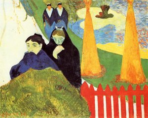 Vecchie Donne Ad Arles (anche Conosciuta Come Donne Da Arles Nei Giardini Pubblici, Il Mistral) — Eugène Henri Paul Gauguin