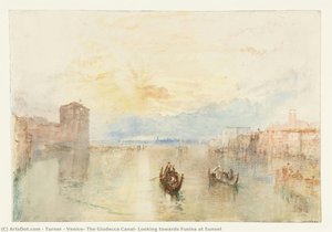 Venise : Le Canal De La Giudecca, Regard Vers Fusina Au Coucher Du Soleil — J.m.w. Turner
