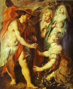 Cristo Como Jardinero Ante Tres Marías — Jacob Jordaens