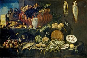 Still Life With Fishes And Vegetables — Felice Boselli