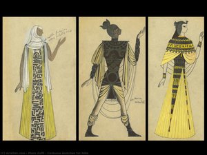Costume Sketches For Aida — Piero Zuffi