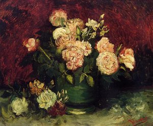Skål Med Liljer Og Roser — Vincent Willem Van Gogh