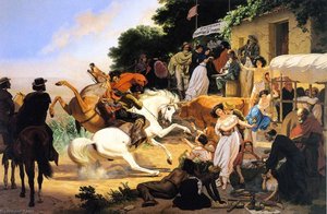 La Plaza De Toros Sunday Morning In Monterey — Charles Christian Nahl